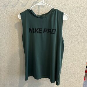 Dark green women Nike Pro tank L